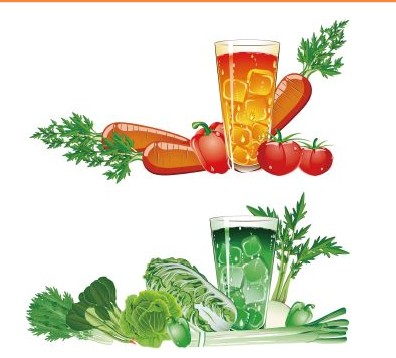 親子で楽しく青汁を作っているイラスト