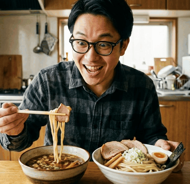 おすすめのトッピングを綺麗に盛り付けた一風堂のお取り寄せラーメン
