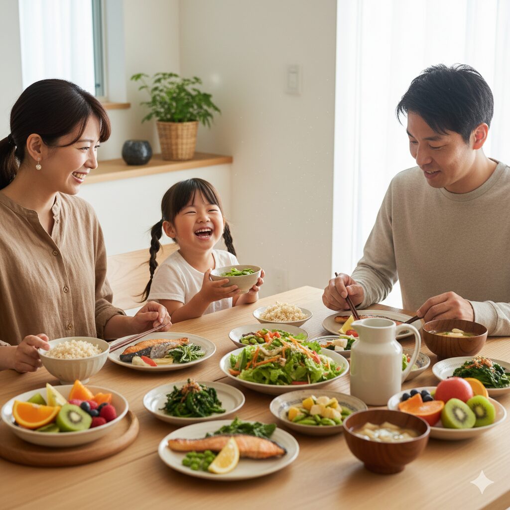 ぬか漬けを食べる家族のイメージ
