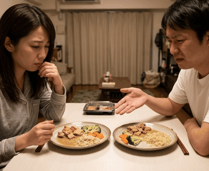 過去に頼んで失敗した水っぽくて美味しくない冷凍弁当のイメージ